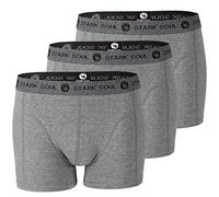 STARK SOUL Herren Boxershorts im 3er Pack | Retroshorts aus weicher Baumwolle | Schwarz, Khaki, Grau Melange (XL, 3er Pack Grau Melange)