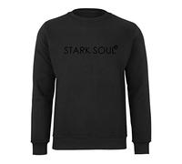 STARK SOUL Herren Sweatshirt French-Terry-Rundhals Druck Ton-in-Ton, Innen angerauht (M, Schwarz)