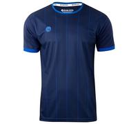 STARK SOUL Sportshirt Herren -Pinstripes- Sport Shirt Kurzarm Trainingsshirt T-Shirt - Farbe: Marineblau-Blau - Grösse: M