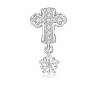 Starlight Christ Silikon Spacer Beads Charm, 925 Sterling Silber Charm Armband Zubehör, Kompatibel mit Pandora Armband Halskette