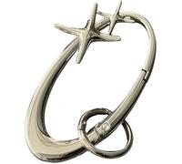 Starlight Y2K Metall Karabiner Set: schwere glänzende Gürtelschlaufe Zubehör Gürtel & Stern Silber Matt Chrom Schlüsselanhänger - Trendiges Geschenk für Y2K Enthusiasten