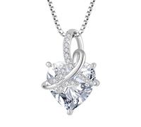 Starnny Damen Kette Sterling Silver 925 Unendlichkeit Infinity Schmetterling Halskette mit Herz 5A Cubic Zirconia April Geburtsstein Schmuck für FrauenApril Geburtsstein Schmuck für Frauen