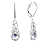 Starnny Unendlichkeit Creolen Damen Ohrringe Silber 925,Baumeln haengende mit 3A Zirkonia Dezember Geburtsstein Tansanit für Frauen
