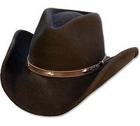 STARS & STRIPES Dallas Hut - Formbarer Western Fedora aus Wollfilz mit Leder-Hutband