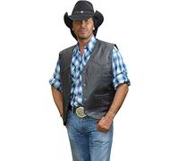STARS & STRIPES Jason Weste - Hochwertige Western Biker Weste aus weichem Leder