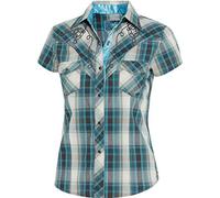 STARS & STRIPES Westernbluse Josie türkis grau 3XL