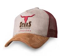 STARS & STRIPES Trucker Cap Longhorn - 3-farbige Western-Cap mit 3D-Bestickung & Wildlederoptik