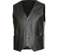 STARS & STRIPES W-02 Lederweste - Western Biker Damenweste mit Fransen