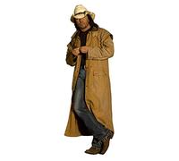 Stars & Stripes Western Duster Goldfield - Westernwear-Shop Edition Westernkleidung Outdoor Bekleidung Herren Freizeitjacke Outdoorjacke Westernjacke Herren Oilskin Duster (X-Large) Beige (L)