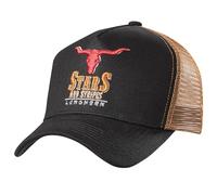 STARS & STRIPES Western-Mode Trucker Cap Longhorn Black - Schwarz & Braun mit Bestickung & Mesh-Einsatz | Verstellbare Snapback-Cap