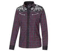 STARS & STRIPES Westernbluse Abby - Rot, Schwarz & Weiß Kariert | Stickerei & Druckknöpfe | Western-Charme