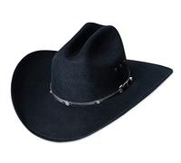 Stars & Stripes Westernhut und Filzhut San Antonio schwarz Westernhut Cowboyhut Westernkleidung Strohhut f??r Damen und Herren (58 cm) Schwarz