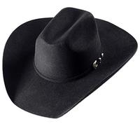STARS & STRIPES Wyoming Black Hut - Formstabiler, wasserabweisender Western-Cowboyhut aus Wollfilz