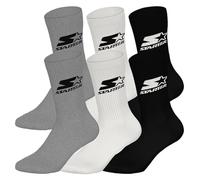 STARTER 6 pack Crew Socks - Grey/White/Black - 35/38