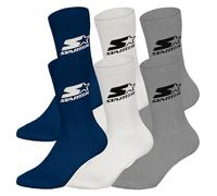 STARTER 6 pack Crew Socks - Navy/White/Grey - 39/42