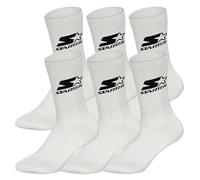 STARTER Unisex 6-Pack Crew Socks, White, 35