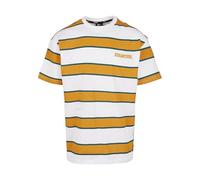 STARTER BLACK LABEL Mens Starter Logo Striped Tee T-Shirt, White/Yellow, S