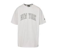 STARTER BLACK LABEL Herren T-Shirt mit New York Print, Logo-Stick, Patch am Saum, Männer-Shirt aus Baumwolle, white, XS
