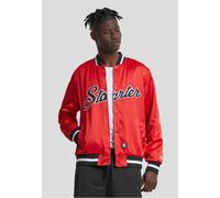 Collegejacke STARTER BLACK LABEL "Starter Black Label Herren Starter Satin College Jacket", Damen, Gr. S, cityrot, 98% Polyester, 2% Elasthan, unifarben, loose fit, amerikanischer Ausschnitt, Jacken C