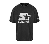 STARTER BLACK LABEL Men's ST402-Starter Logo Oversize Tee T-Shirt, Black Acid Washed, Small