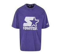 STARTER BLACK LABEL Men's ST402-Starter Logo Oversize Tee T-Shirt, Purple Acid Washed, S