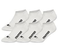 STARTER Unisex 6-Pack Sneaker Socks, White, 3-5