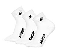 STARTER Unisex Quartersocken, 3er Pack - Quarter Socks, Logo, Baumwollmischung Weiß 35-38
