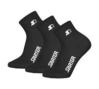 STARTER Unisex Quartersocken, 3er Pack - Quarter Socks, Logo, Baumwollmischung Schwarz 39-42