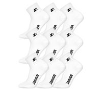 STARTER Unisex Quartersocken, 9er Pack - Quarter Socks, Logo, Baumwollmischung Weiß 35-38