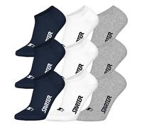 STARTER Unisex Sneakersocken, 9er Pack - Sneaker Socks, Logo, Baumwollmischung Dunkelblau/Weiß/Grau 43-46