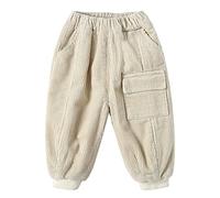 StarTreene Baby Winterhose Jungen Mädchen Cordhose gefüttert Lange Hose mit Elastischem Bund Kleinkind Jogginghose mit Taschen Warme Freizeithose Pants
