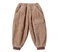 StarTreene Baby Winterhose Jungen Mädchen Cordhose gefüttert Lange Hose mit Elastischem Bund Kleinkind Jogginghose mit Taschen Warme Freizeithose Pants