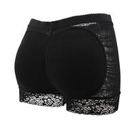 StarTreene Damen Push Up Unterhosen Unterwäsche Panties Hipsters Miederhose Shapewear Nahtlos Normaler Bund Padded Höschen EU40 schwarz
