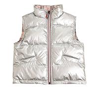 StarTreene Daunenweste Kinder Mädchen Jungen Steppweste Ärmellos Jacke mit durchgehendem Reißverschluss Winterjacke Outdoorjacke 6-7 Jahre Silber