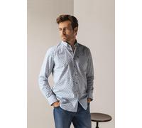 State of ArT-Shirt Poplin Eye Printed Stripe Grey - Größe XL Blau XL