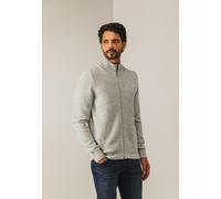 State of Art - Melierte Strickjacke mit Strukturmuster hellgrau/hellbeige - Gr. - 3XL