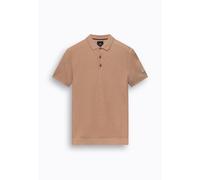 State of Art - Poloshirt mit Honigwabenmuster beige/orange - Gr. - L