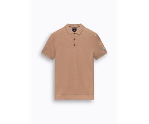 State of Art - Poloshirt mit Honigwabenmuster beige/orange - Gr. - L