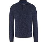 State Of Art Pullover mit Polokragen Melange Navy - Größe M Blau M