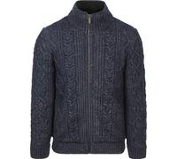 State Of Art Strickjacke Cable Zip Melange Navy - Größe M Dunkelblau M