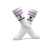 Statement - Socken Hakuna Matata Erdmännchen Warzenschwein Tennissocken Keine Sorge I Kein Problem Tennissocken Alles in Ordnung - 37-41 - Pastell Lila - spruch damen weiße herren 39-42
