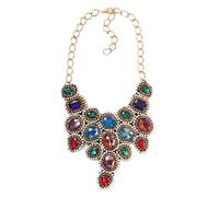 Statementkette "Anabelle", Damen, Gr. onesize, Metall, bunt (mehrfarbig), COLLEZIONE ALESSANDRO, Basic, Halsketten Statementkette, mit vielen kleinen Glassteinen (79267656-0) mehrfarbig