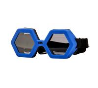 Staubdichte Hundesonnenbrille mit sechseckigem Rahmen, Blue | Schutzbrille, staubdichte Hundesonnenbrille, bequemer Riemen, verschiedene Wetterbedingungen, Fotoshootings