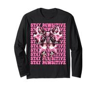 Stay Pawsitive Springer Spaniel Hund Mädchen Kokette Schleife Rosa Langarmshirt