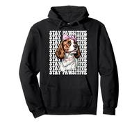 Stay Pawsitive Springer Spaniel Hund Mädchen Kokette Schleife Rosa Pullover Hoodie