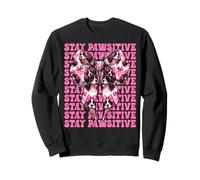 Stay Pawsitive Springer Spaniel Hund Mädchen Kokette Schleife Rosa Sweatshirt