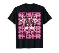 Stay Pawsitive Springer Spaniel Hund Mädchen Kokette Schleife Rosa T-Shirt