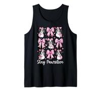 Stay Pawsitive Springer Spaniel Hund Mädchen Kokette Schleife Rosa Tank Top