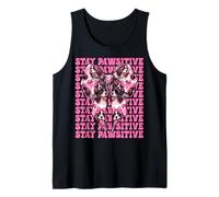 Stay Pawsitive Springer Spaniel Hund Mädchen Kokette Schleife Rosa Tank Top