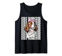 Stay Pawsitive Springer Spaniel Hund Mädchen Kokette Schleife Rosa Tank Top